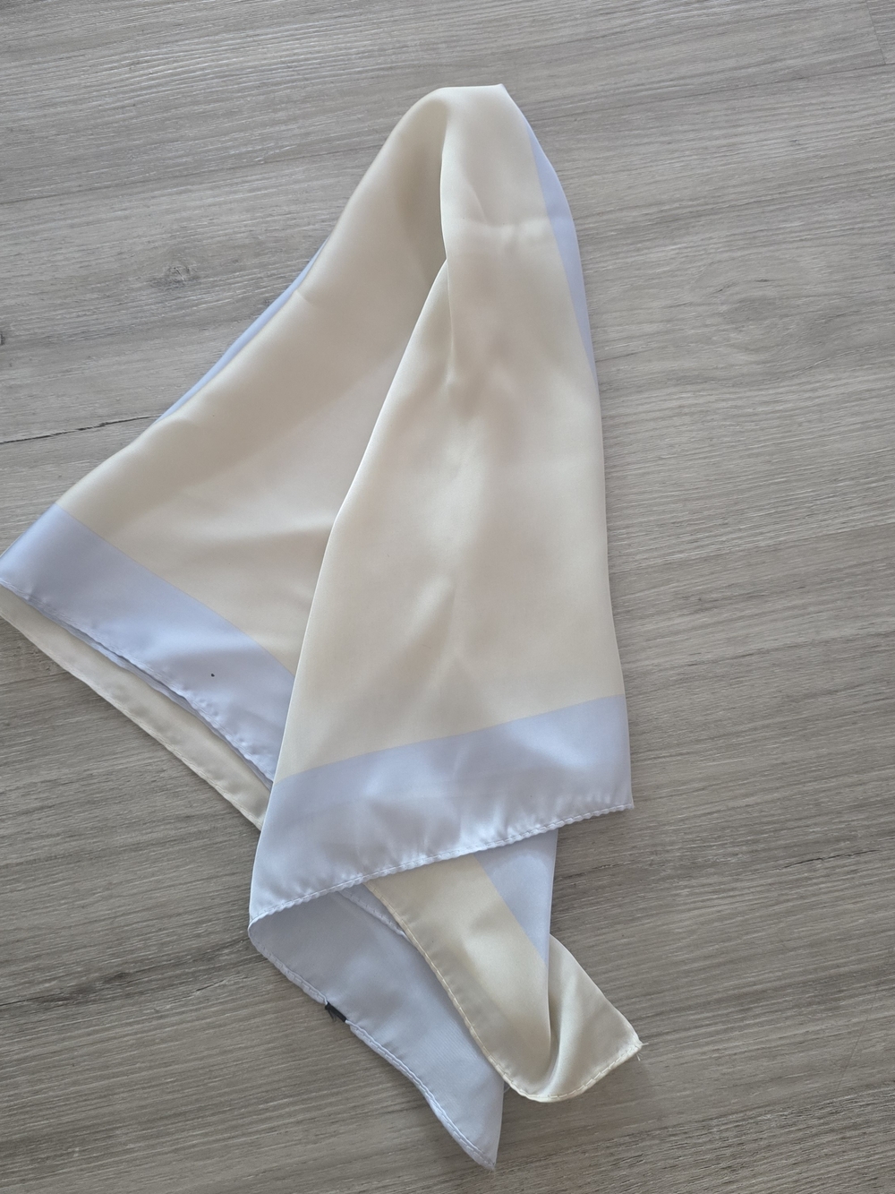 Guts & Gusto | Cream And Blue Square Satin Scarf